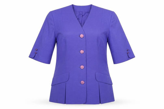 Hardob Women’s Purple Short Sleeve Blazer UK 16 Classic Lined Jacket