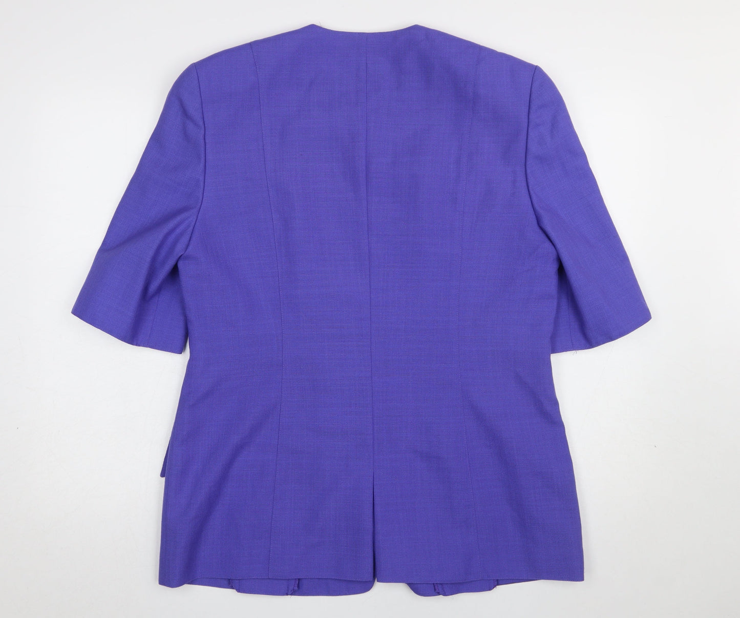 Hardob Women’s Purple Short Sleeve Blazer UK 16 Classic Lined Jacket