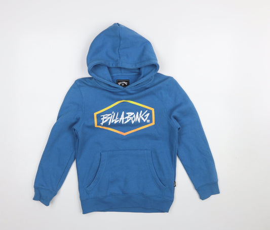 Billabong Boys Blue Pullover Hoodie Size 10 Cotton Blend Casual