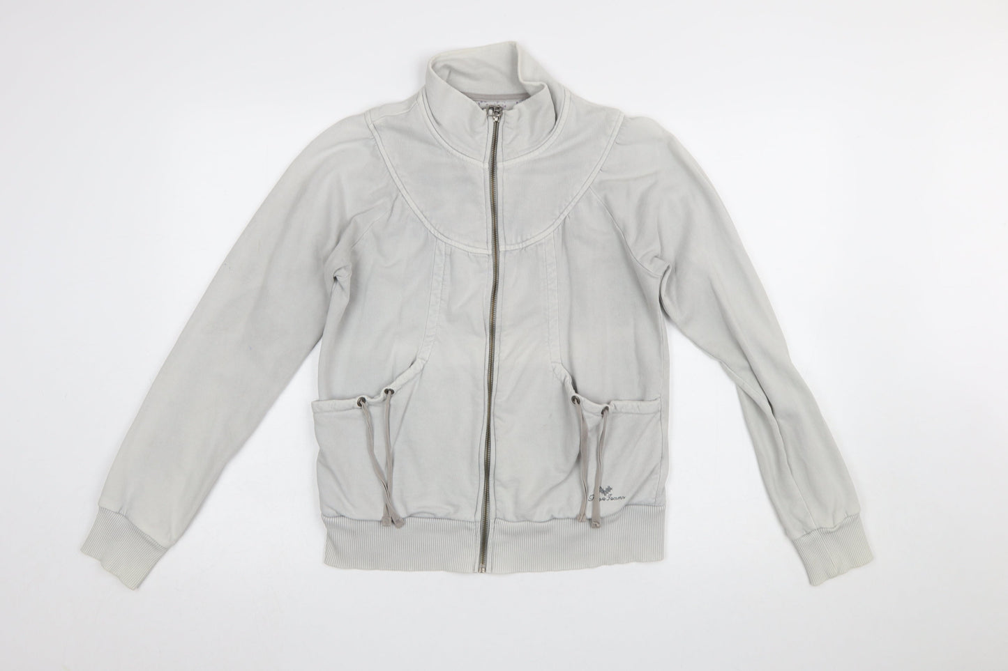 Pepe Jeans Women's Grey Full Zip Sweatshirt Size L Cotton Casual