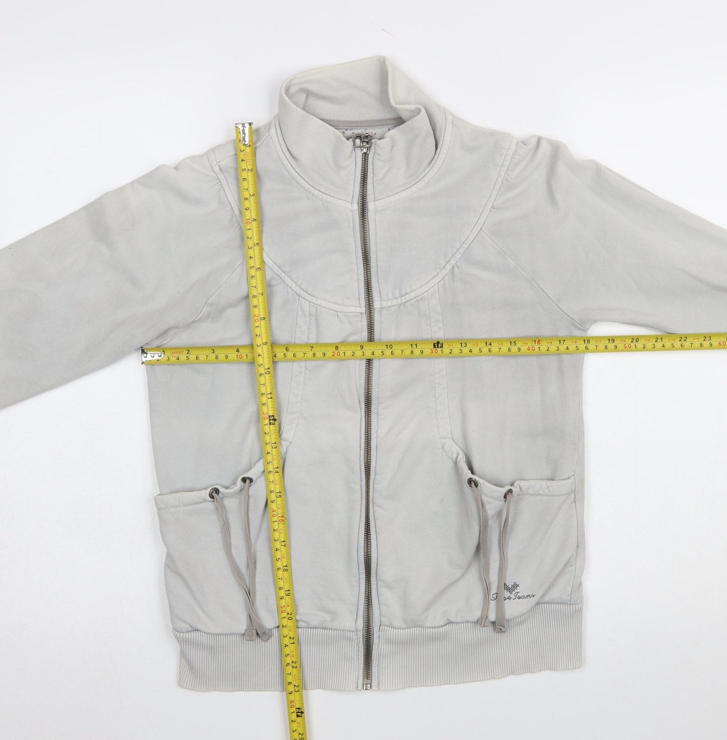 Pepe Jeans Women's Grey Full Zip Sweatshirt Size L Cotton Casual