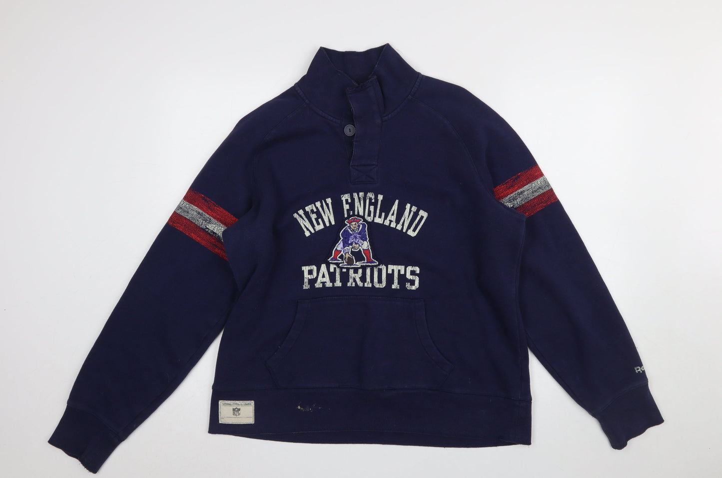 Reebok NFL Vintage Men's Blue XL Henley Sweatshirt New England Patriots