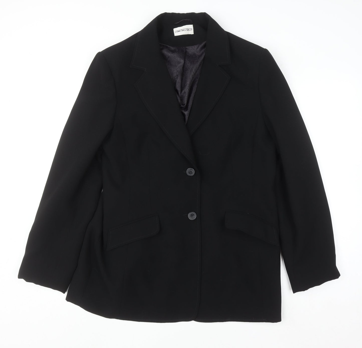 Long Tall Sally Women Black Size 18 Polyester Tailored Blazer Jacket