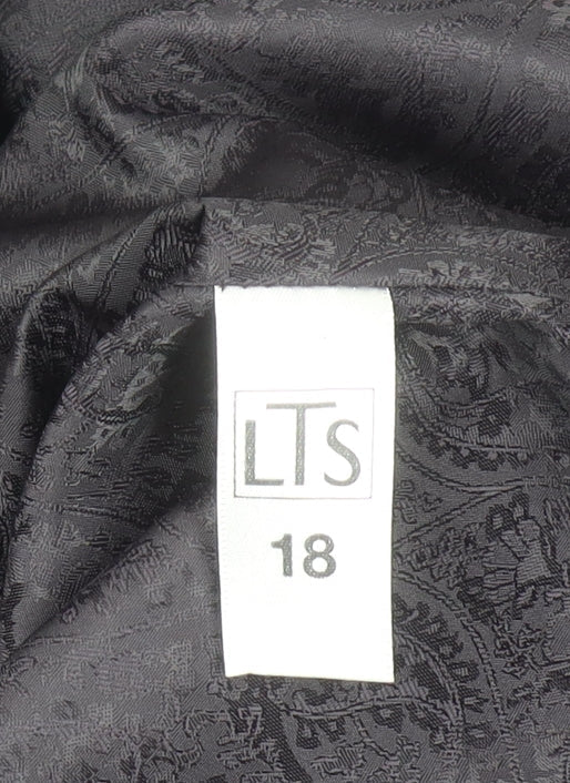 Long Tall Sally Women Black Size 18 Polyester Tailored Blazer Jacket
