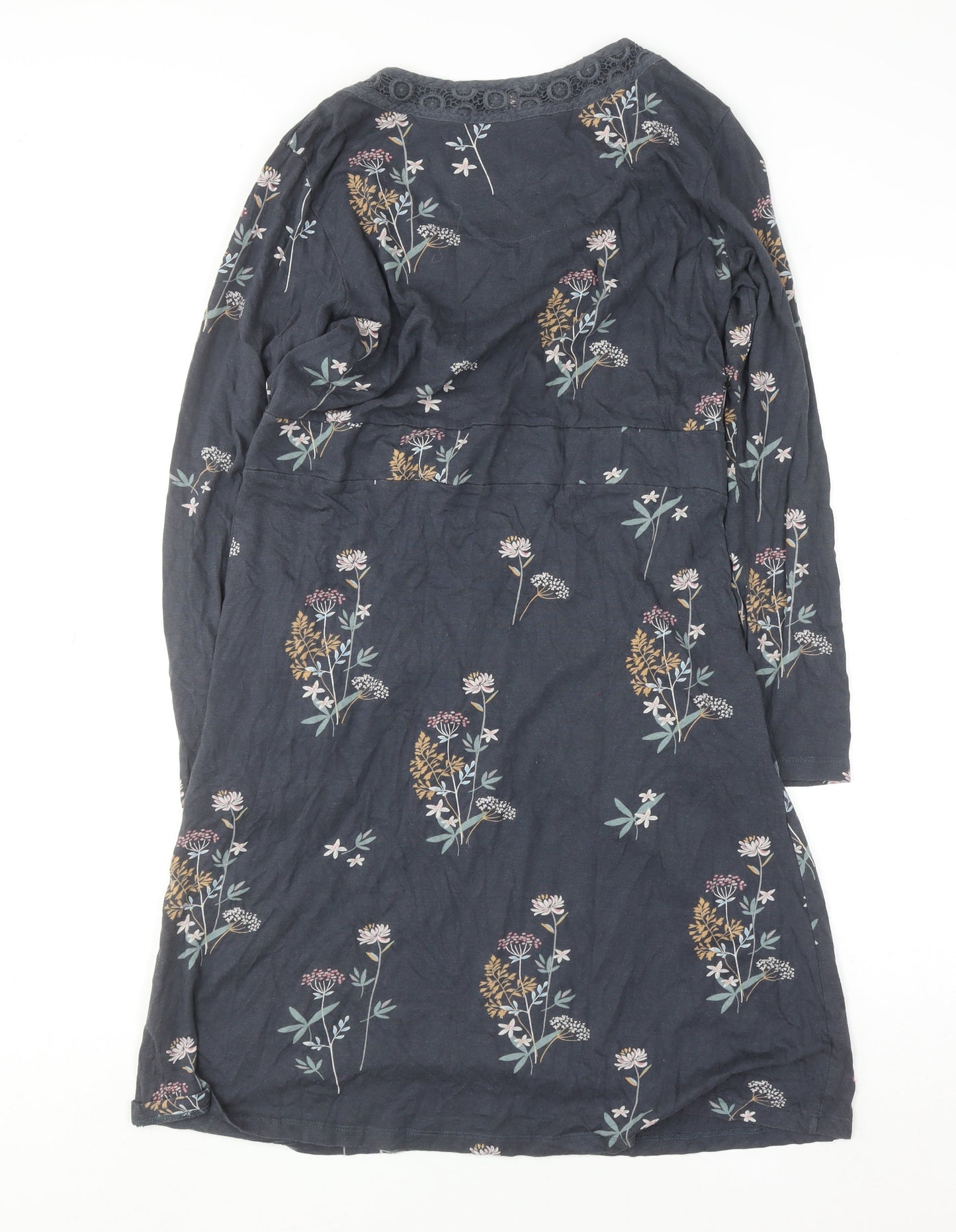 Brakeburn Womens Blue Floral Long Sleeve Shift Dress Size 12
