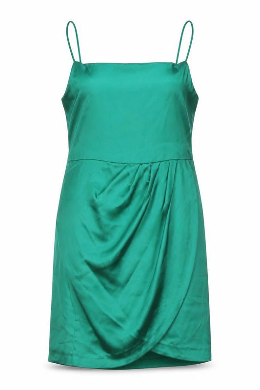 Zara Women Green Short Satin Slip Dress Size 16