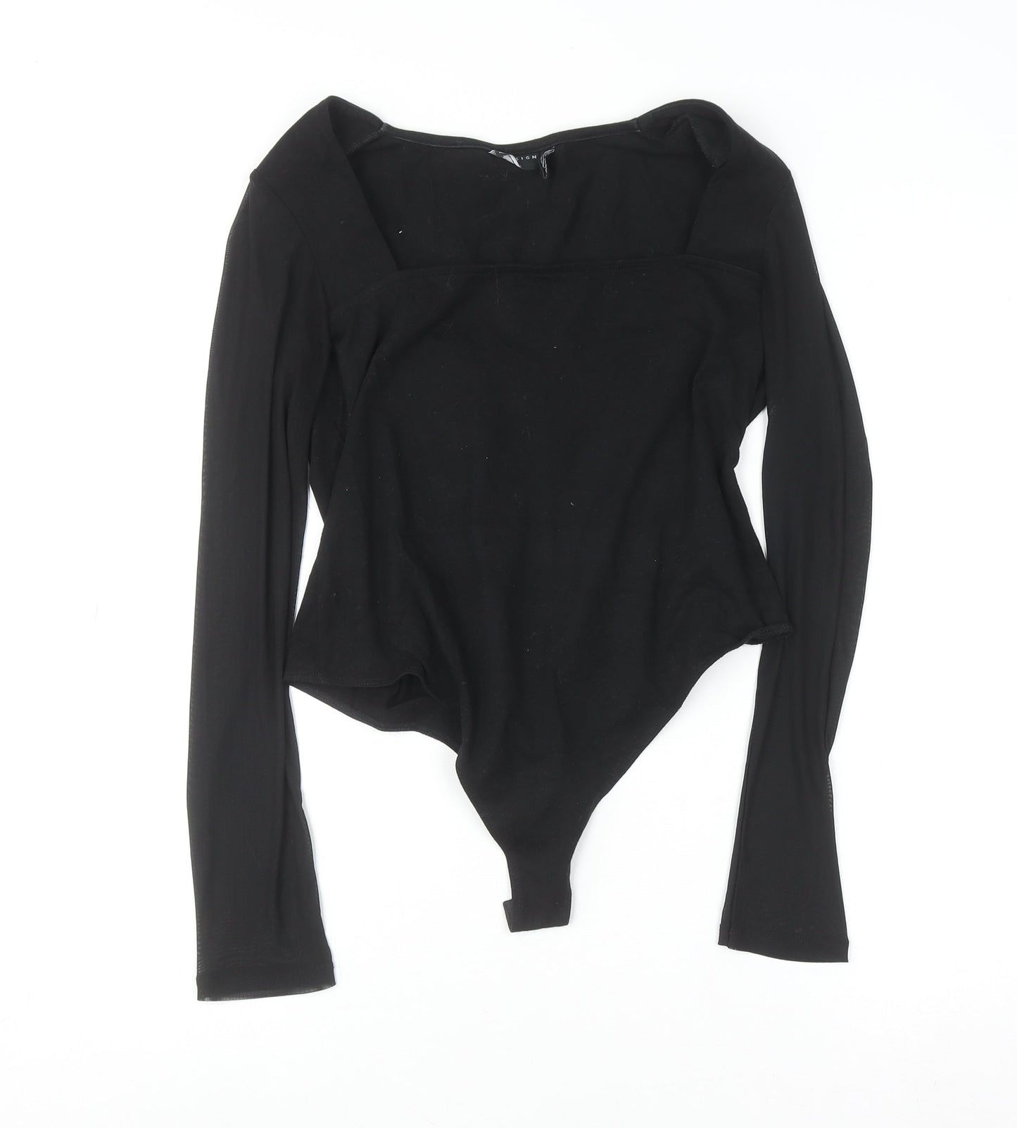 ASOS Design Women Black Size 14 Long Sleeve Bodysuit Jumpsuit