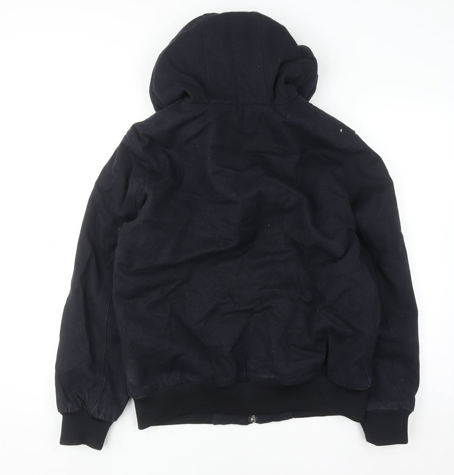 Original Denim Men's Black Hooded Cotton Full Zip Jacket Size L
