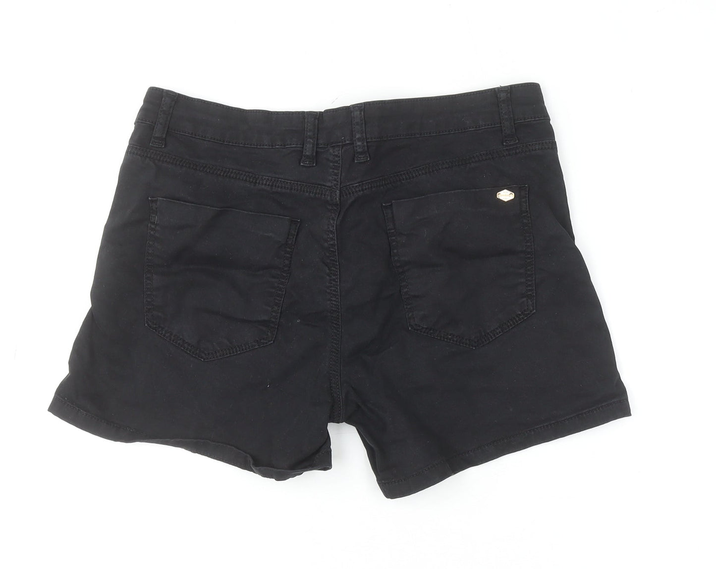 Stradivarius Women Black Denim Shorts Size 8 5-Pocket Style