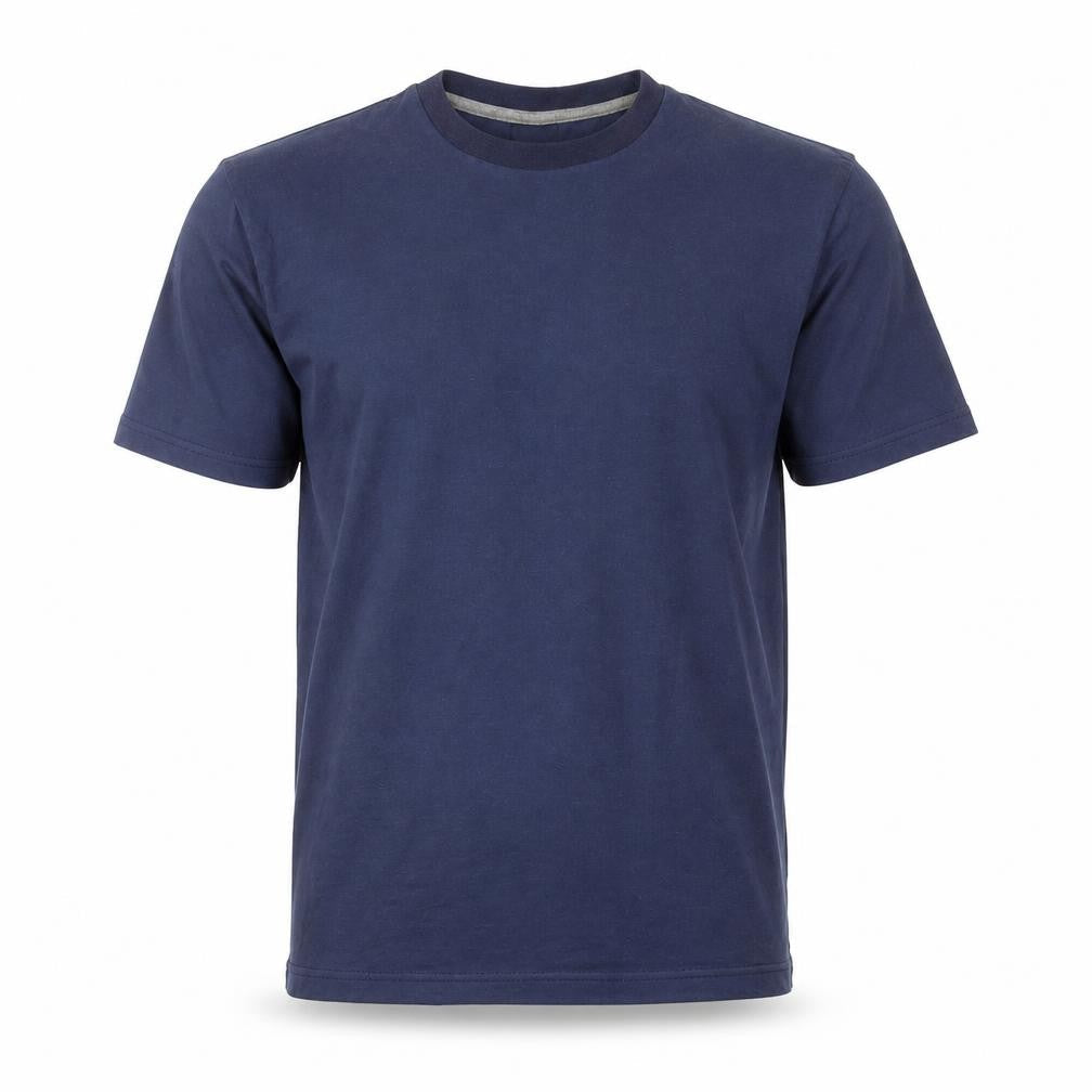 CargoBay Men's Navy Blue Crew Neck Short Sleeve Cotton Blend T-Shirt Size S