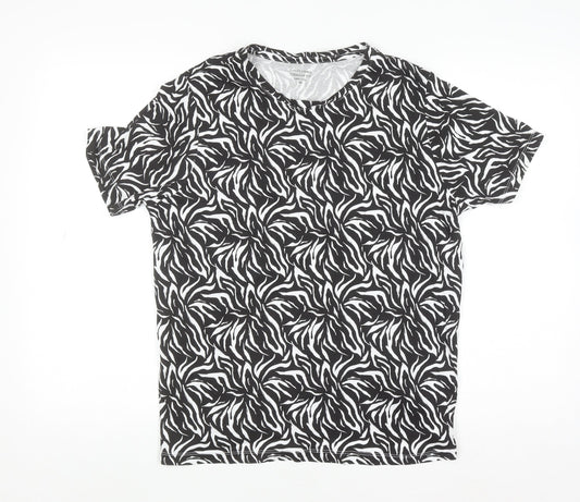 Dunnes Stores Women’s Black Zebra Print Cotton T-Shirt M