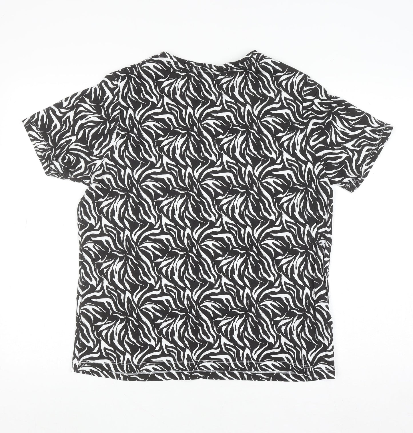 Dunnes Stores Women’s Black Zebra Print Cotton T-Shirt M