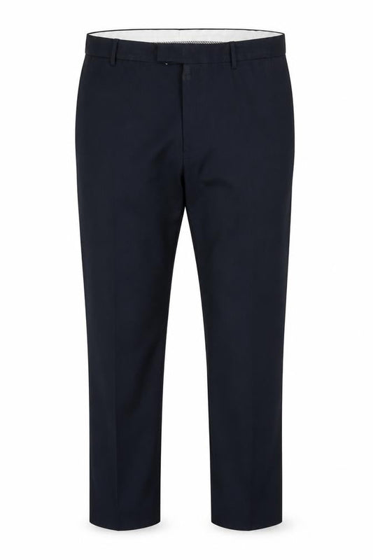 Front view of Dunnes Men's Navy 42in Regular Fit Dress Trousers
