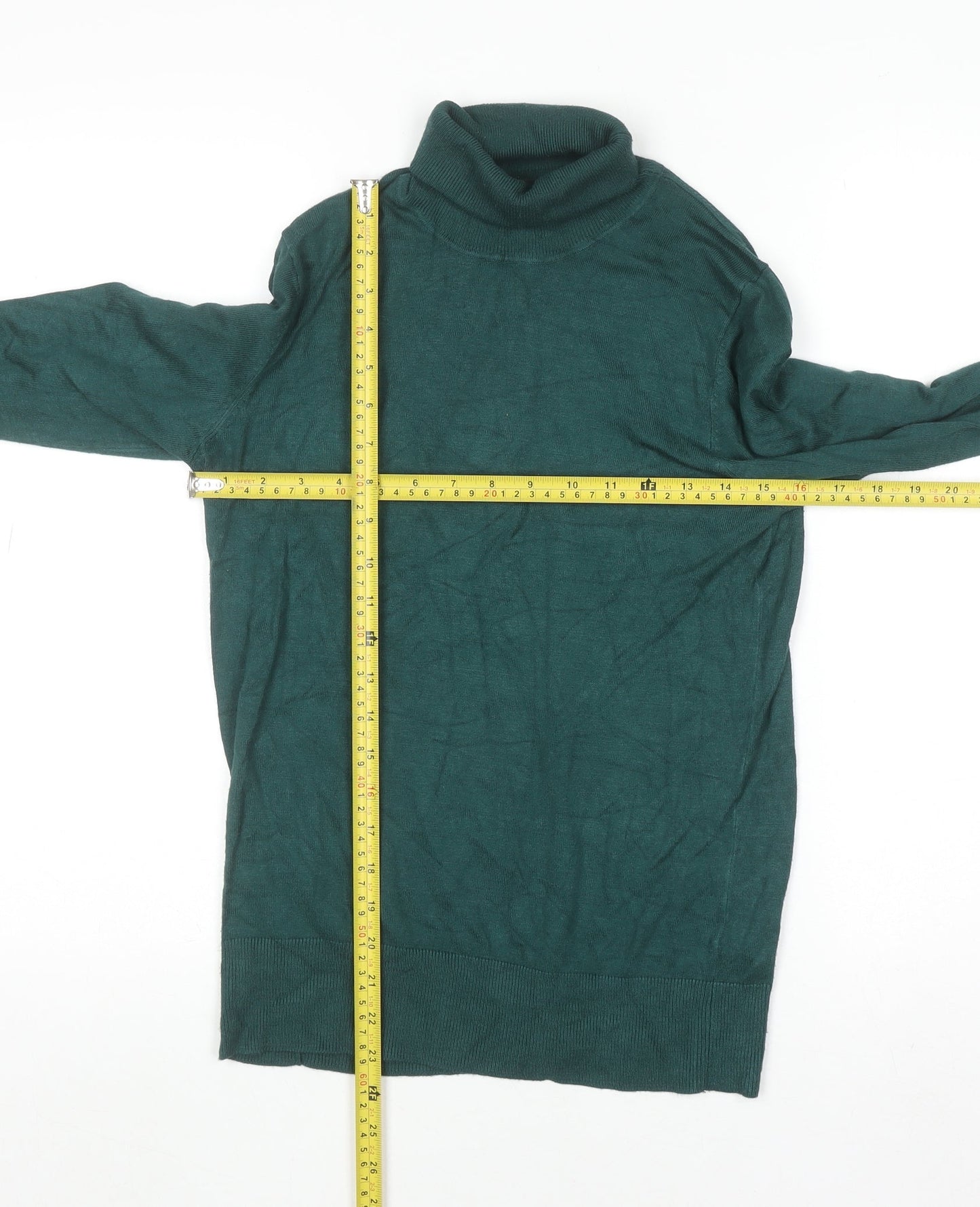Dunnes Womens Green Roll Neck Knit Jumper Size M