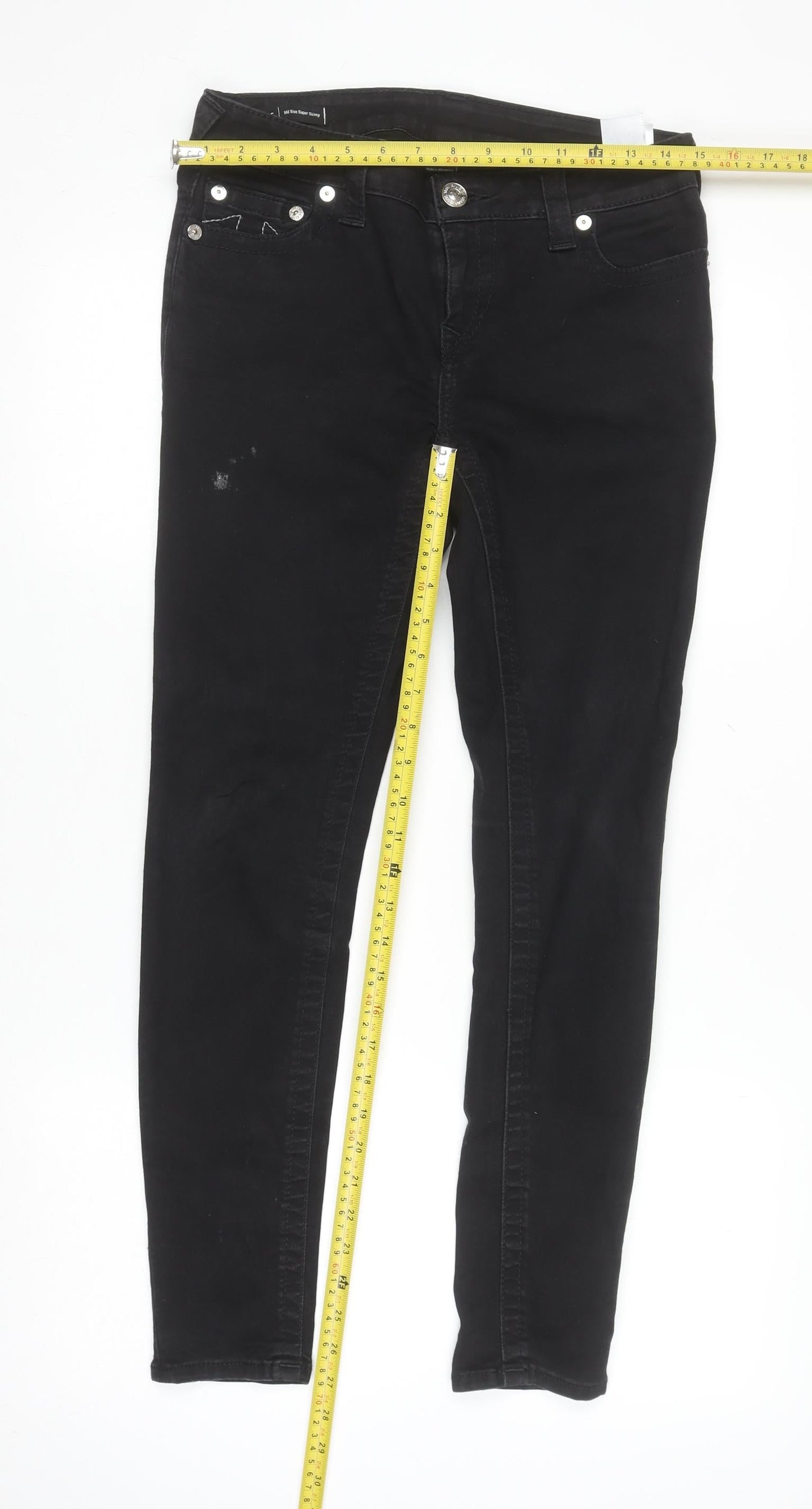 True Religion Womens Black Skinny Jeans Size 10 Slim Fit Stretch Denim