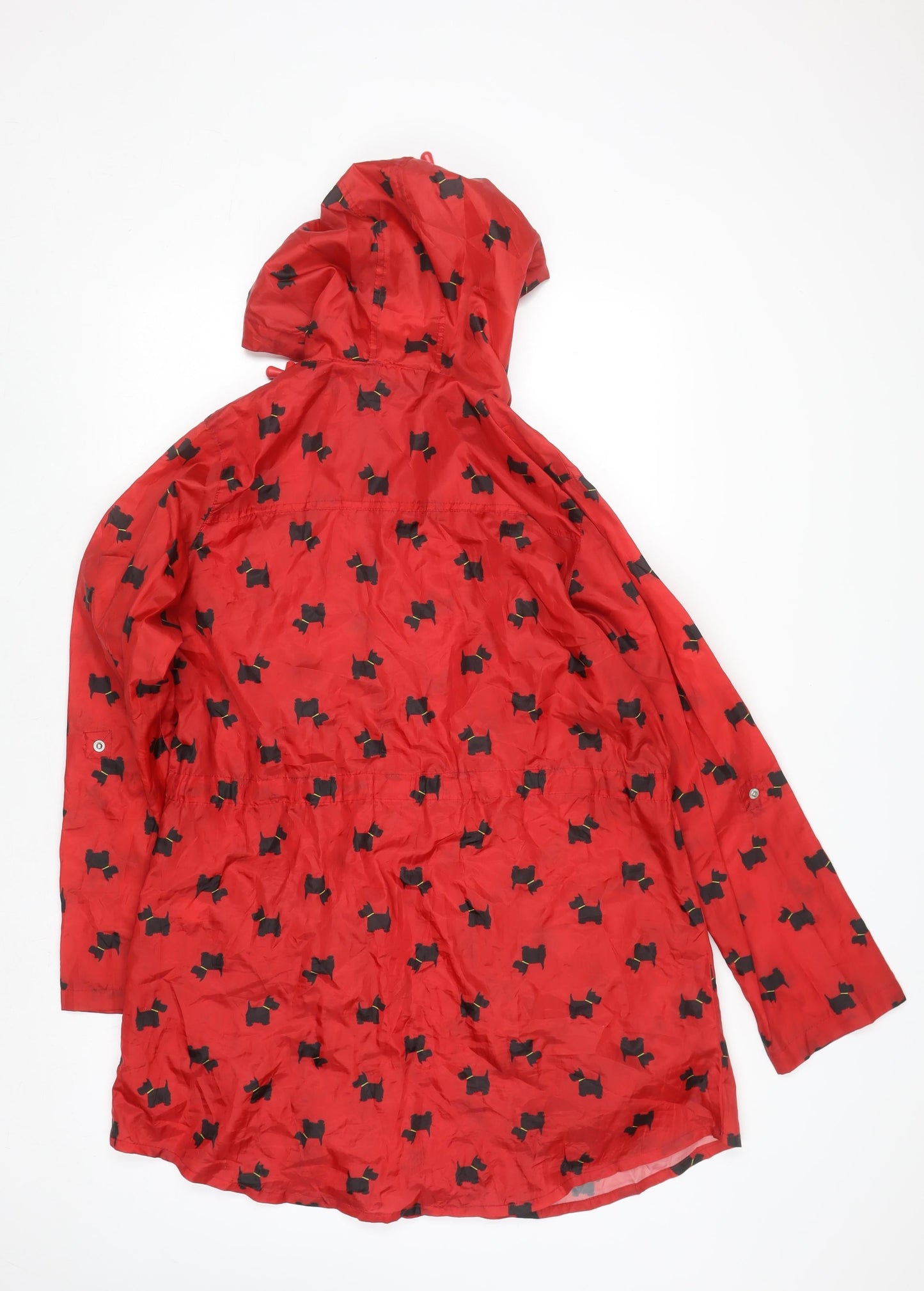 Dunnes Stores Women’s Red Dog Print Hooded Rain Jacket Size 14