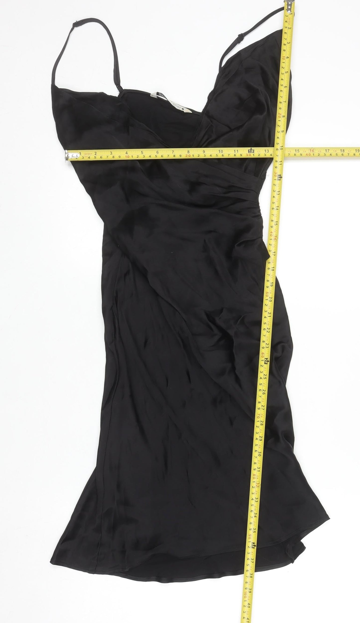 ZARA Women’s Black Viscose Midi Slip Dress XS