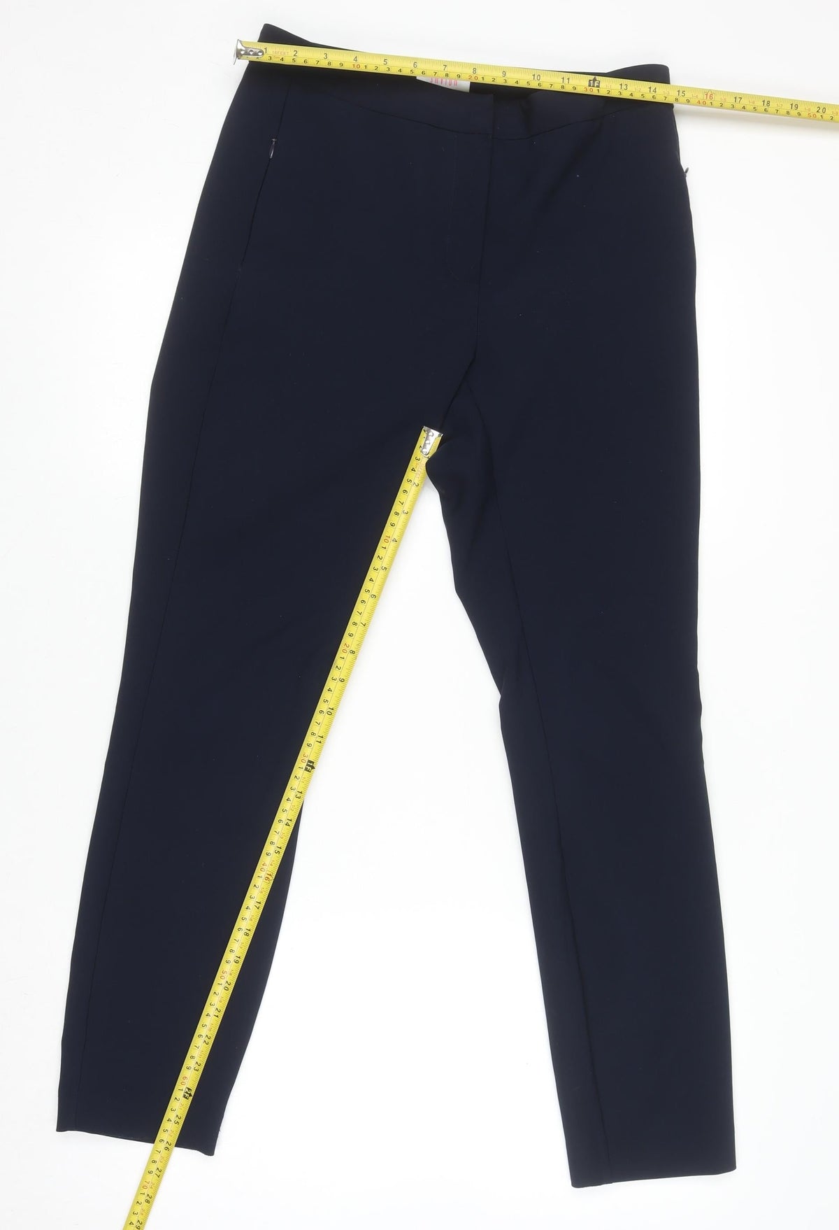 Savida Women's Navy Blue Slim Trousers Size 10 Polyester Blend