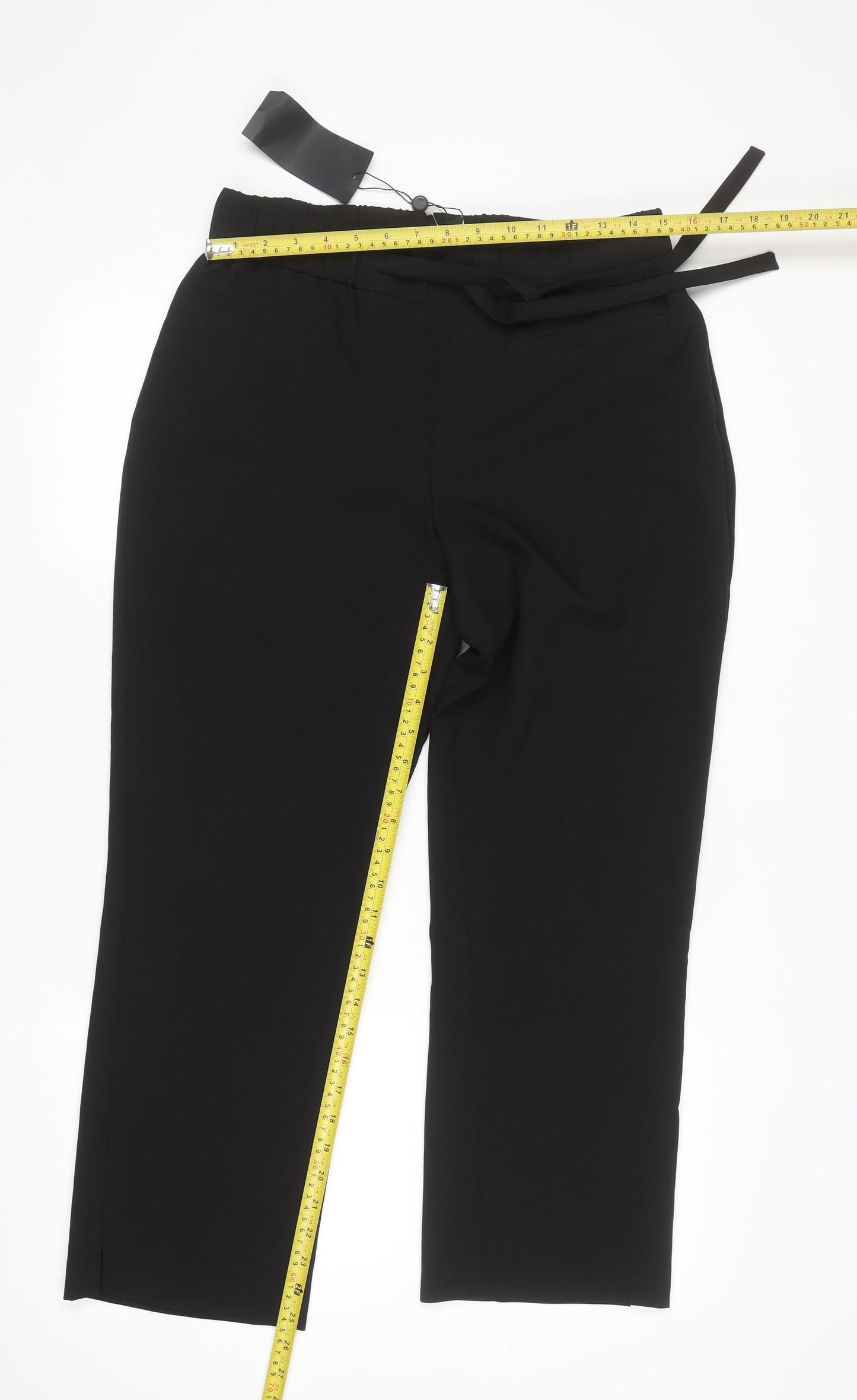 Women's Black Tailored Polyester Work Trousers Size 12