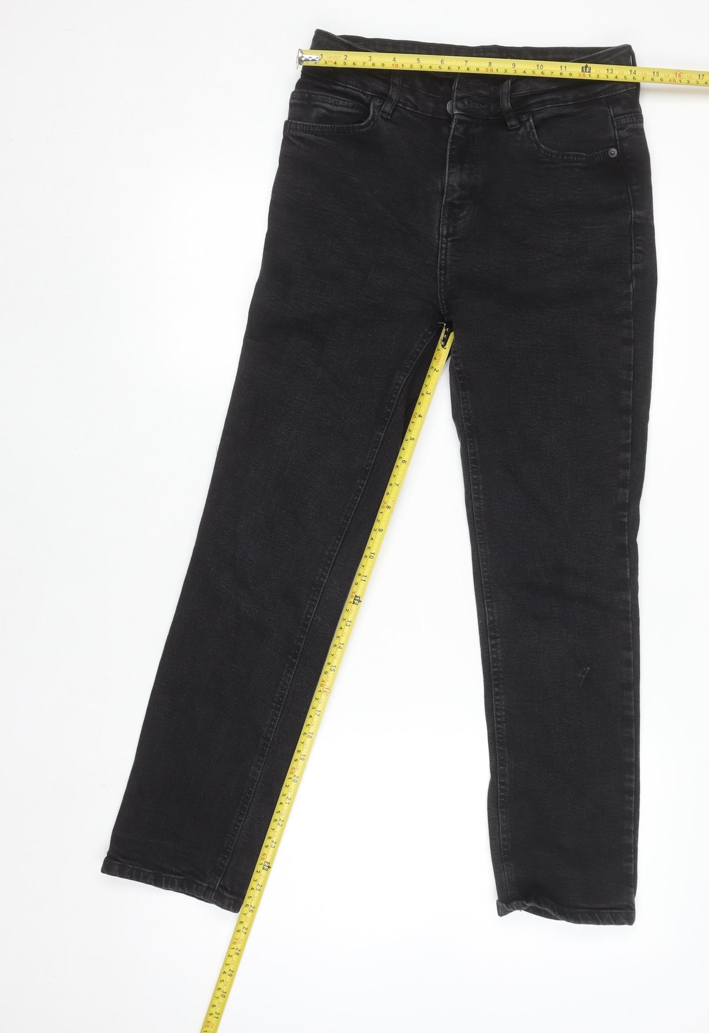 F&F Womens Black Skinny Stretch Jeans Size 19 Slim Fit Denim