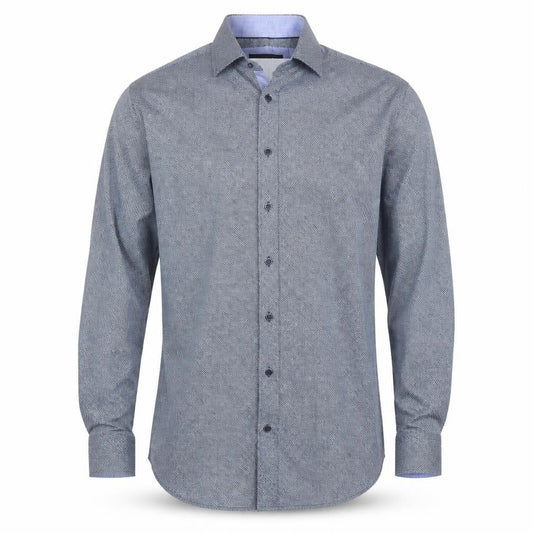 Amper & Sand Men's Blue Cotton Long Sleeve Button-Up Shirt M
