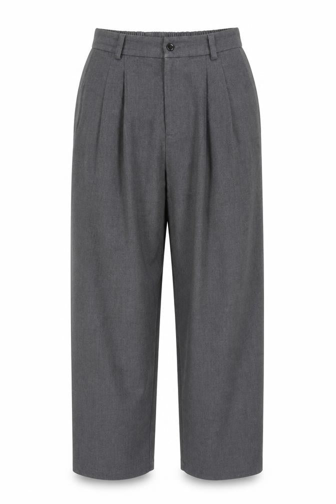 SC Women Grey Pleated Wide-Leg Trousers Size S Workwear