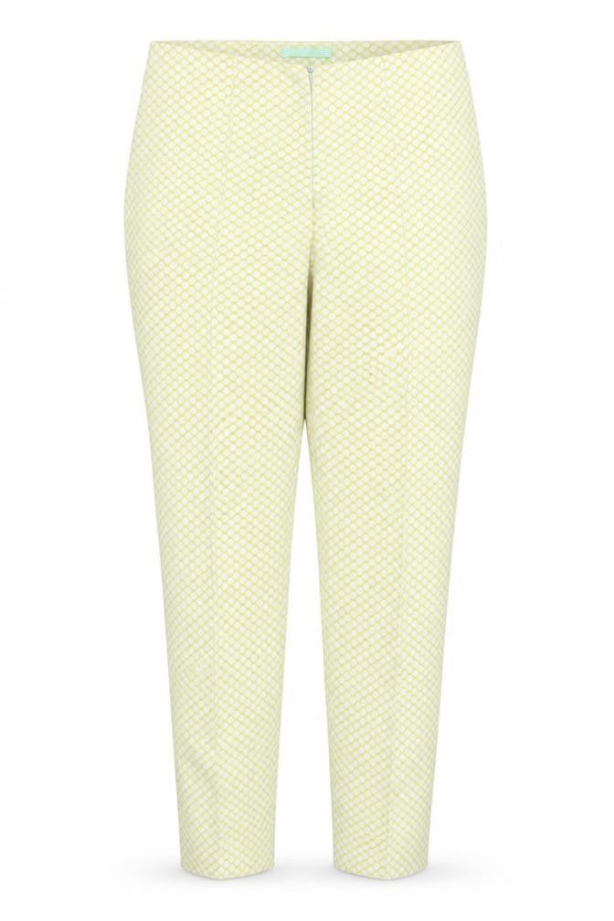 Steilmann Women’s Yellow Geometric Slim Tapered Trousers Size 12