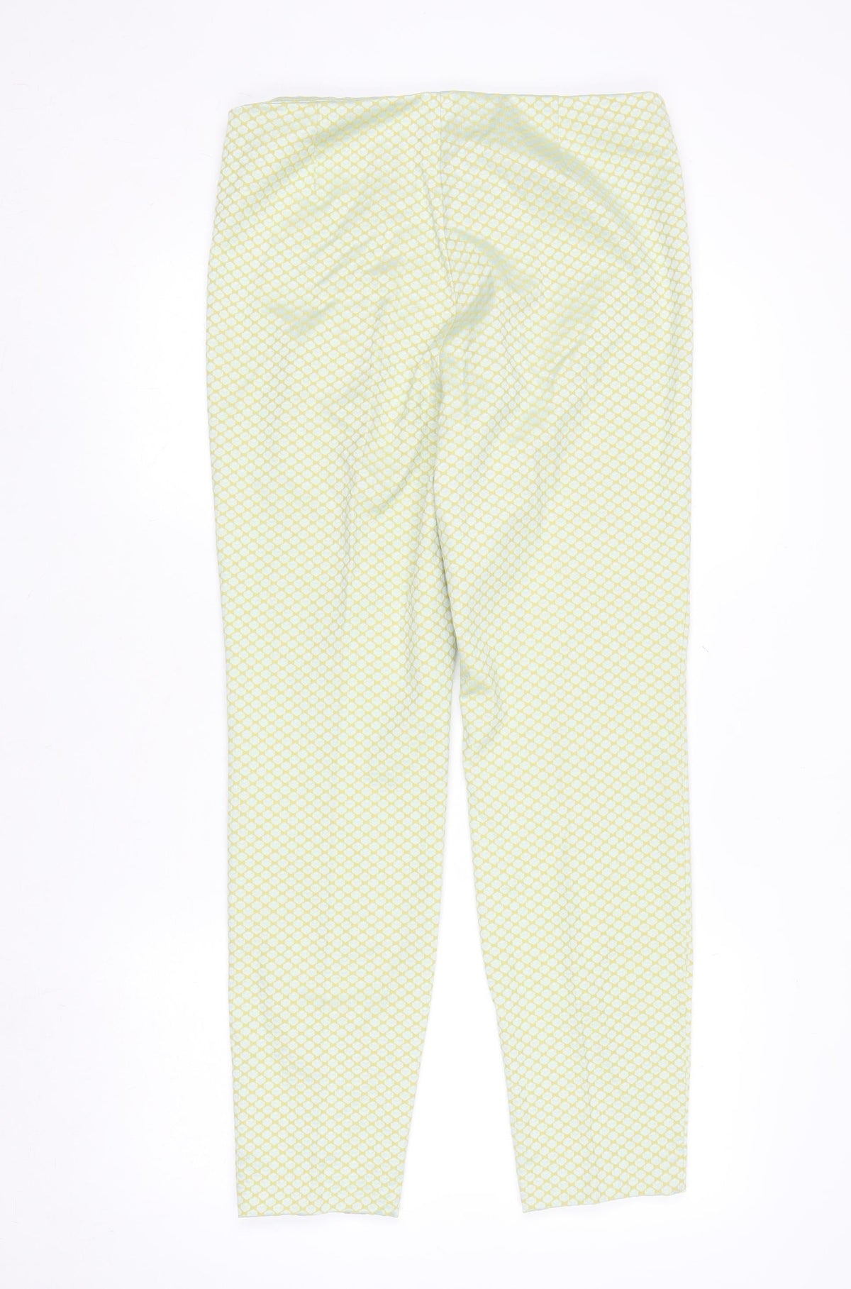 Steilmann Women’s Yellow Geometric Slim Tapered Trousers Size 12