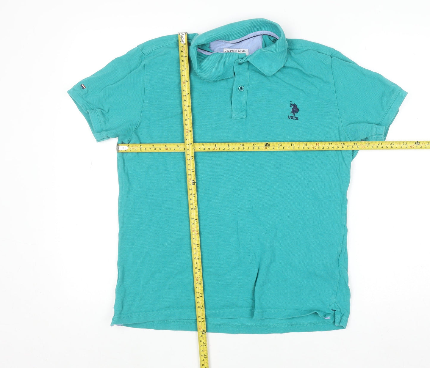 U.S. Polo Assn. Men's Green Cotton Short Sleeve Polo Shirt L