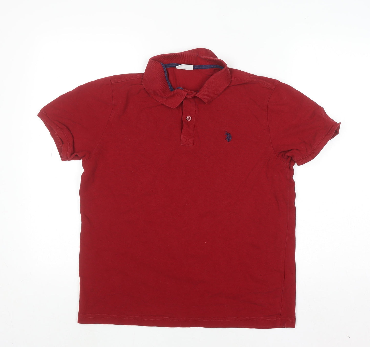 U.S. Polo Assn. Men's Red Cotton Short Sleeve Polo Shirt Size L