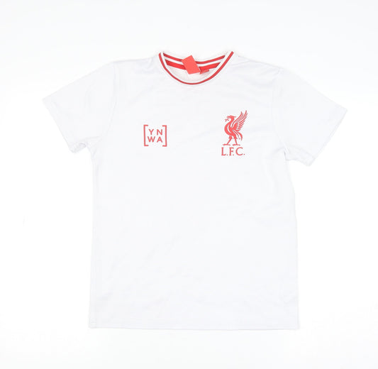 L.F.C. Boys White 10-11 Years Short Sleeve Polyester Football T-Shirt