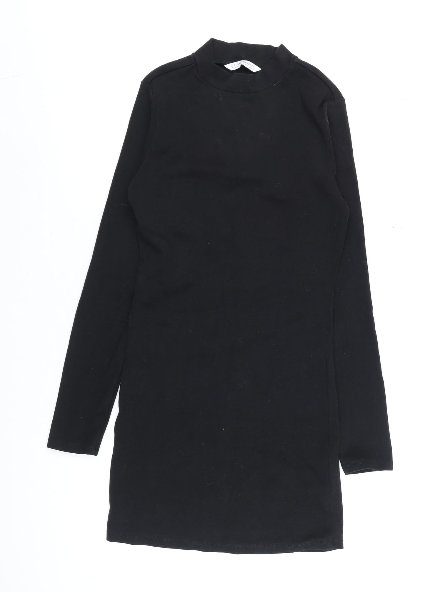 Stradivarius Women’s Black Bodycon Long Sleeve Short Dress Size 8