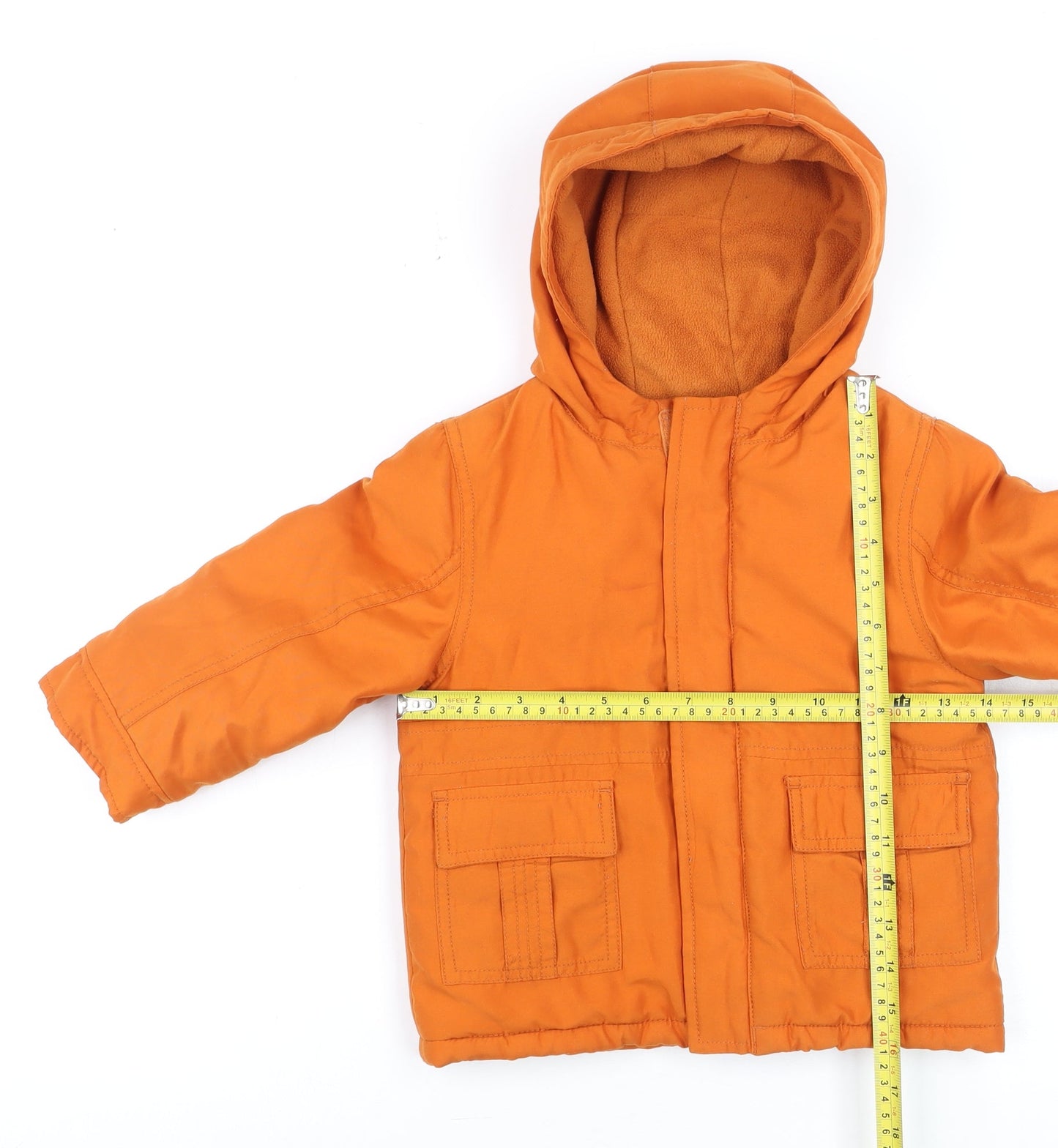 Gymboree Boys Orange 2-3 Years Hooded Puffer Jacket Winter Coat