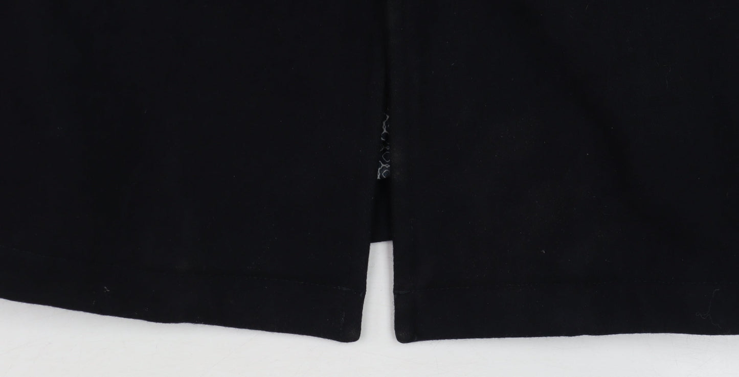 Capelli & Co Men's Black Wool Blend Mid-Length Overcoat Size 44
