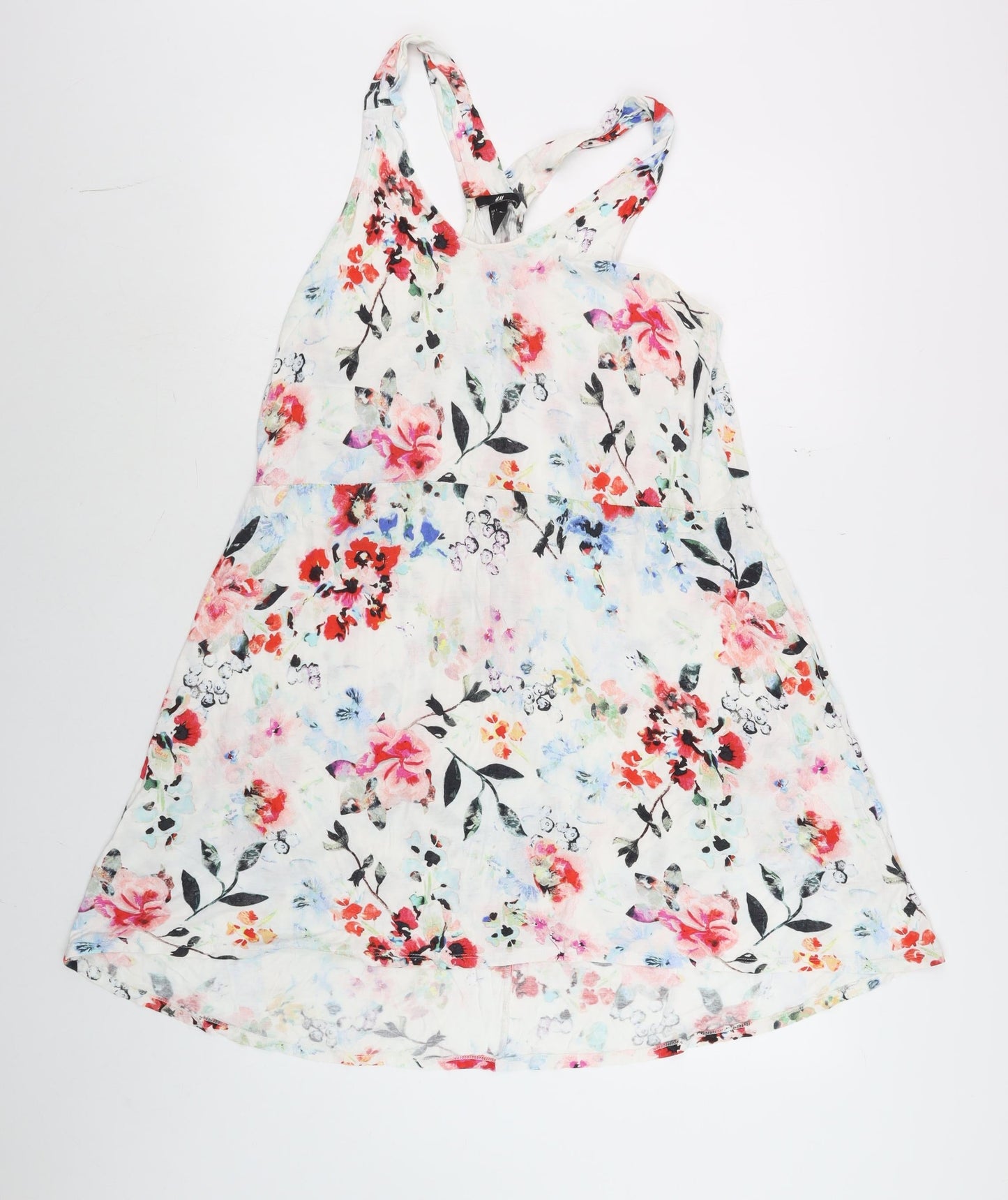 H&M Women’s Multicoloured Floral Sleeveless Slip Dress Size 8