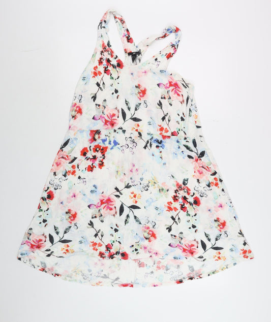 H&M Women’s Multicoloured Floral Sleeveless Slip Dress Size 8