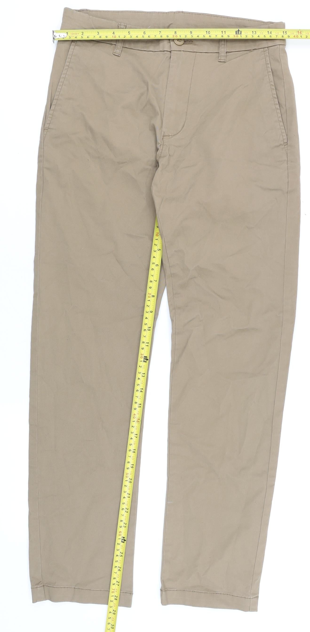 St. Bernard for Dunnes Stores Men's Beige Slim Fit Chino Trousers 30W 30L