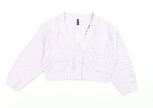 H&M Womens Purple Cable Knit Button Cardigan Size 12