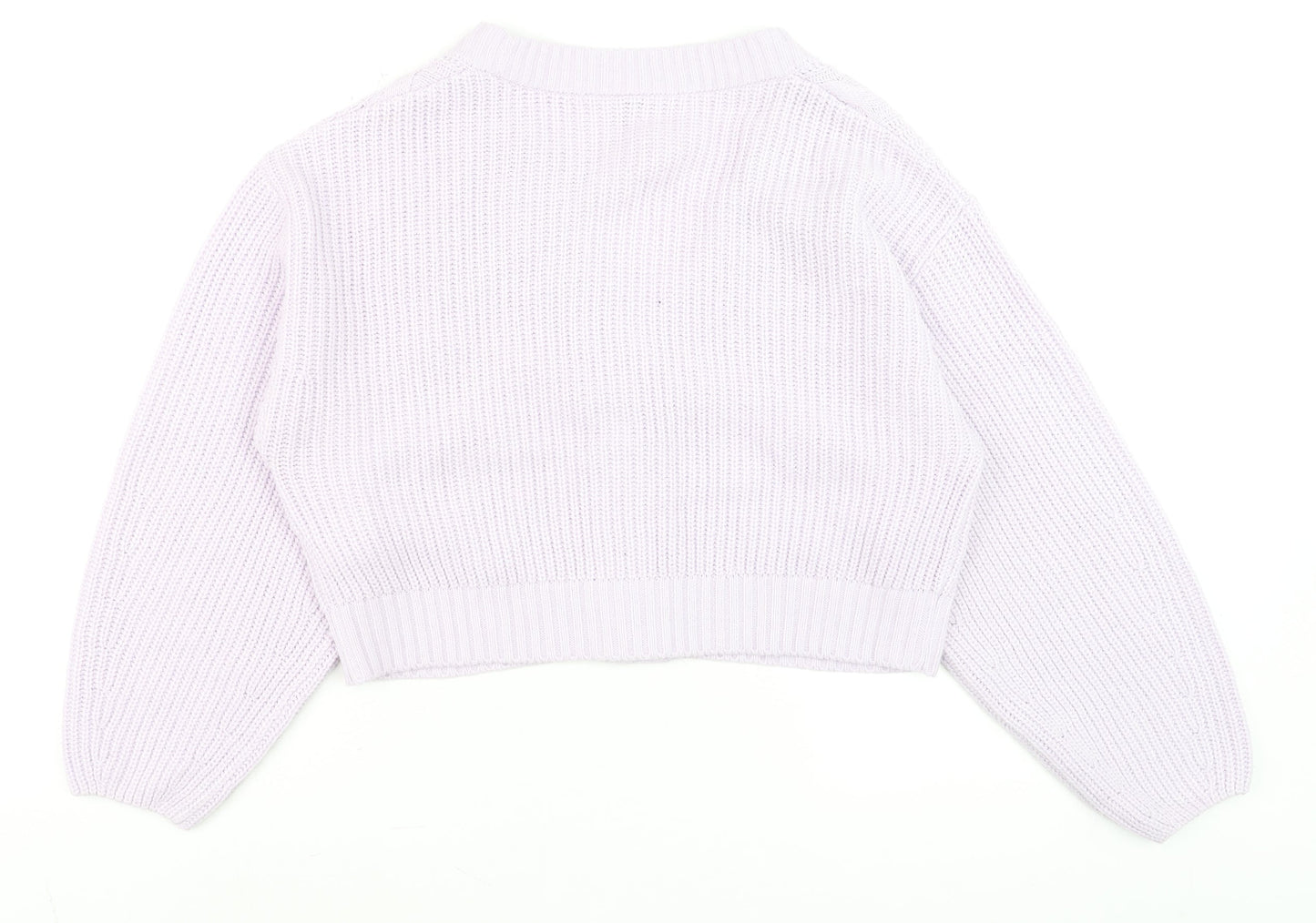 H&M Womens Purple Cable Knit Button Cardigan Size 12