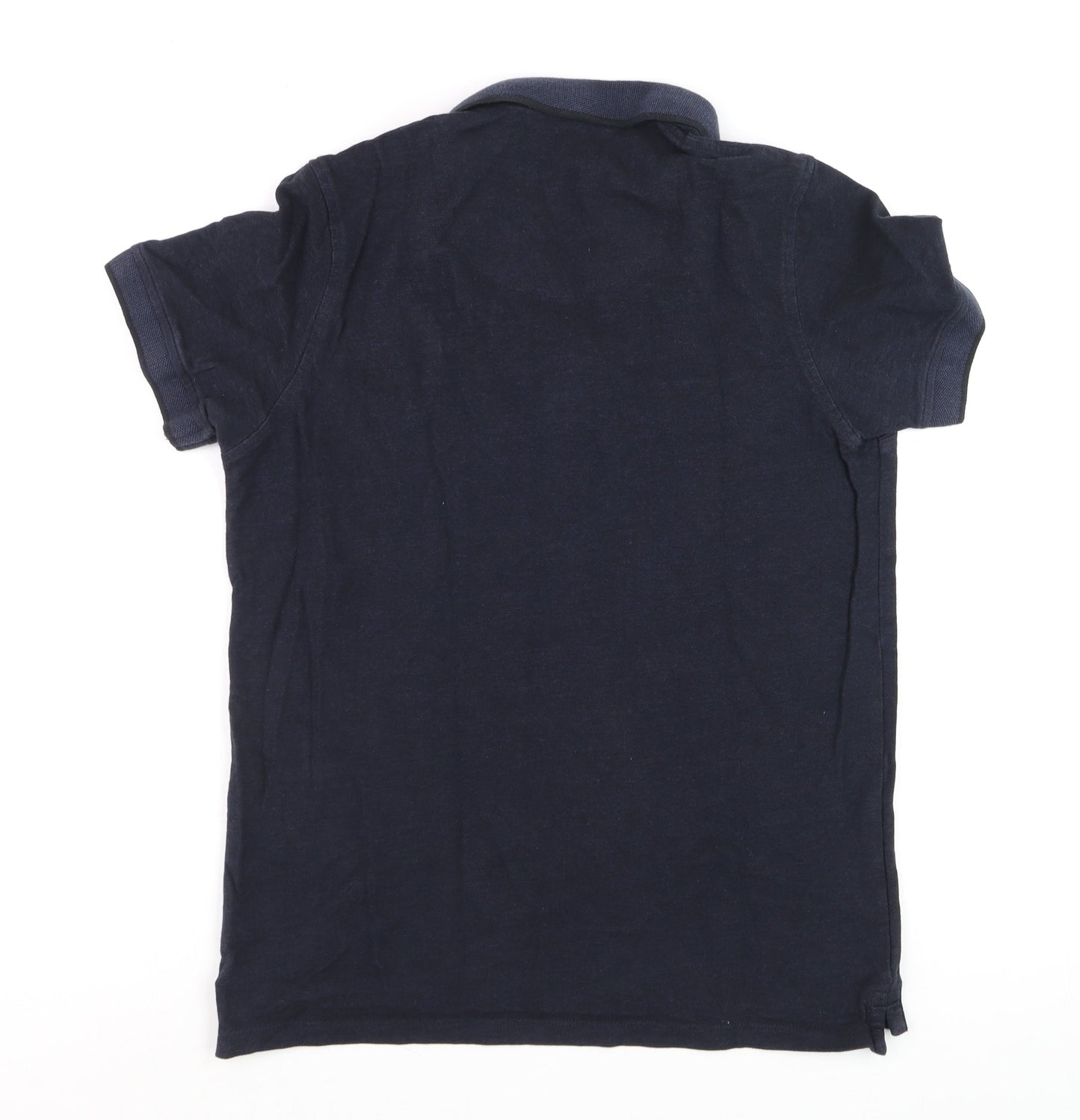 Jack & Jones Men's Blue Cotton Polo Shirt Size L Short Sleeve