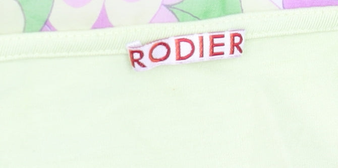 Rodier Women’s Green Long Sleeve V-Neck Blouse L Stretch Jersey