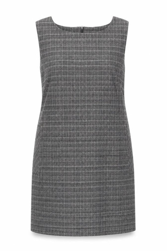 Zara Women Grey Check Shift Dress Size 14 Workwear Sleeveless