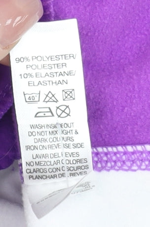 Dunnes Stores Girls Purple Geometric Hooded 1/4 Zip Activewear Jacket 10-11 Years