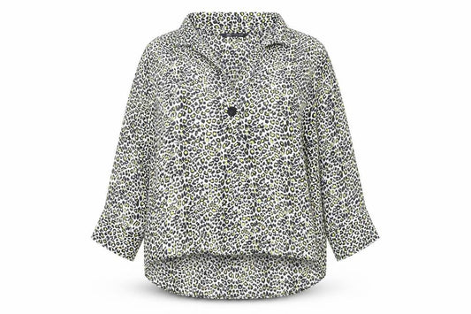 Zara Women’s Multicoloured Animal Print Collared Cropped Blouse Size XL