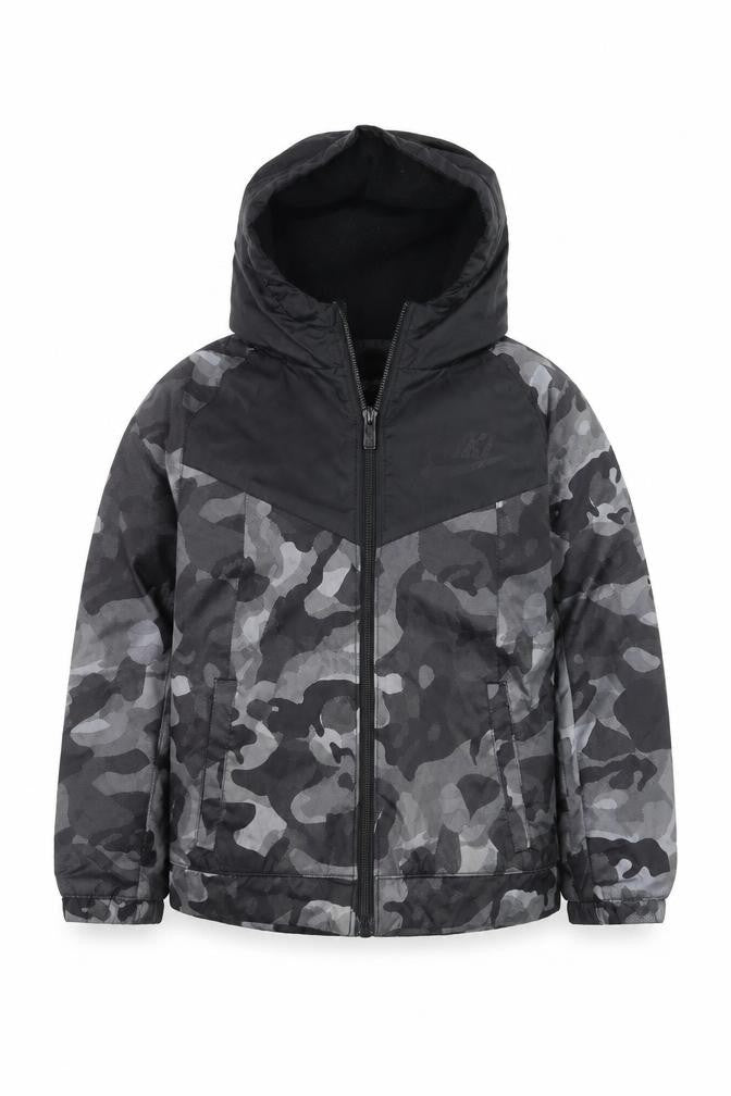 Nike Boys Black Camouflage Hooded Windbreaker Jacket 5-6 Years