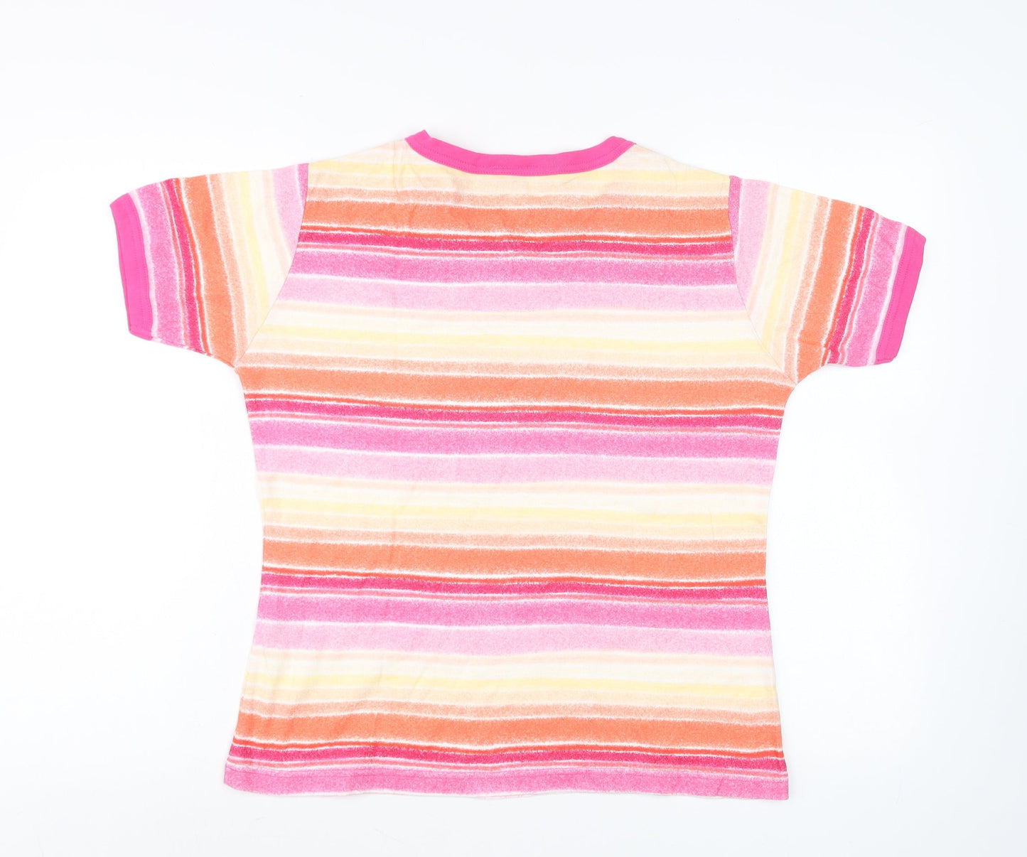 Aliija Womens Multicoloured Striped Cotton T-Shirt XL