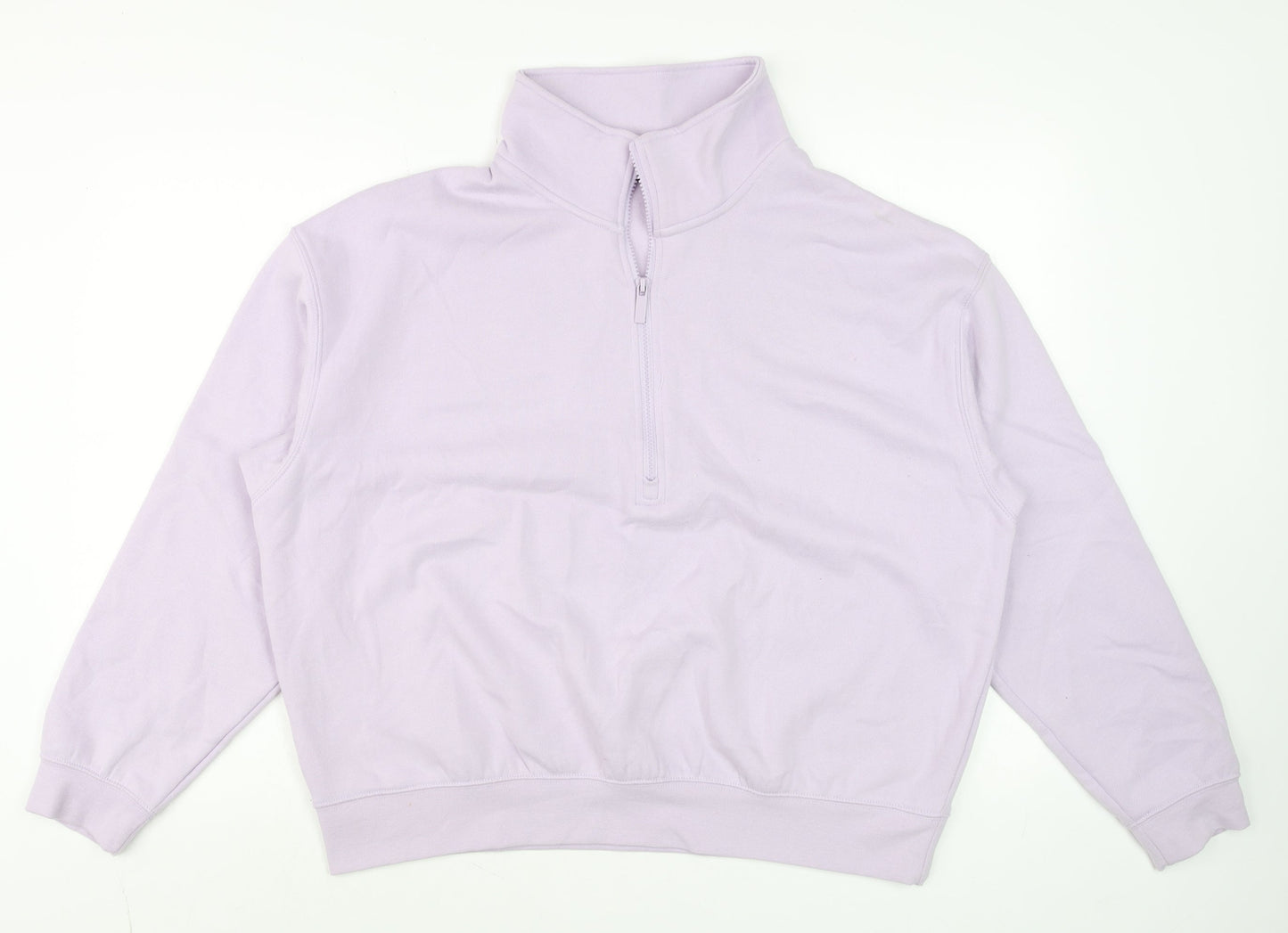 Dunnes Women Lilac 1/4 Zip Pullover Sweatshirt Size L