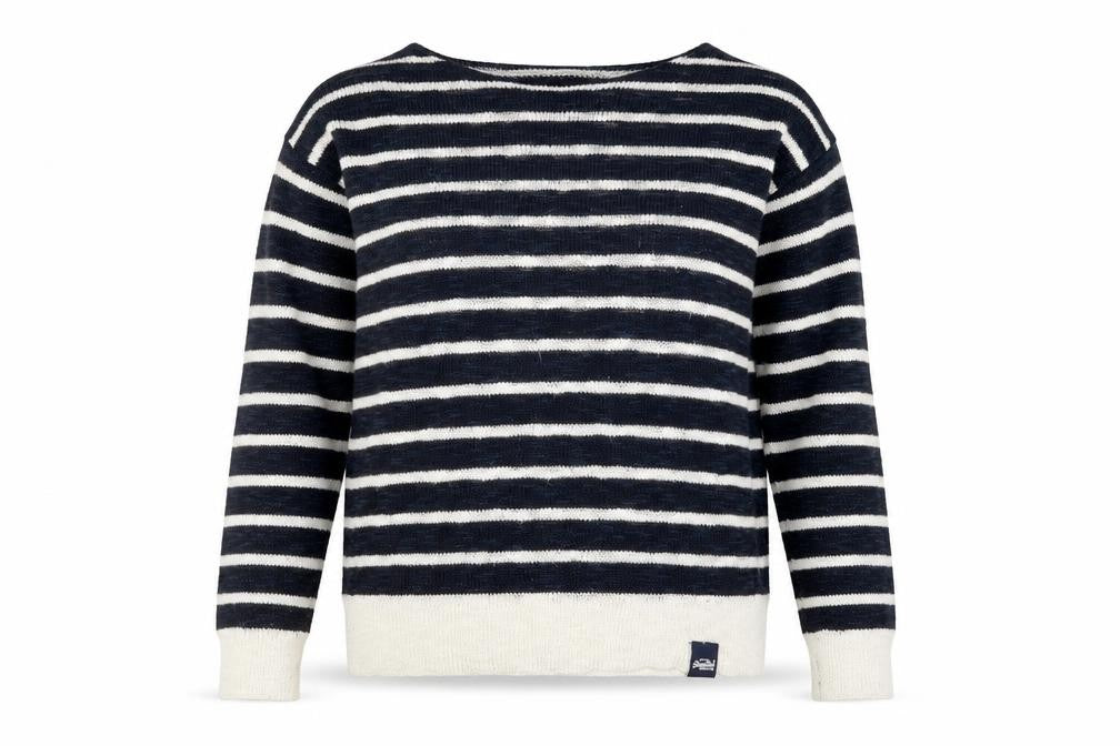 Superdry Womens Blue White Striped Knit Pullover Jumper XS