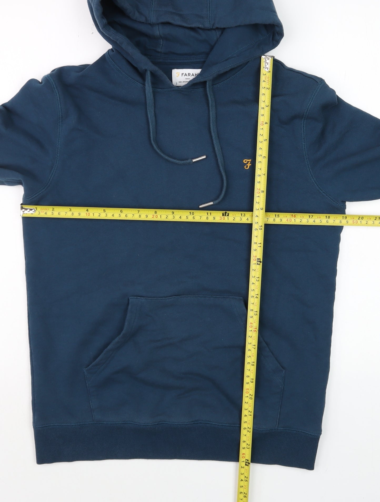 Farah Men's Blue XS Pullover Hoodie Cotton Long Sleeve