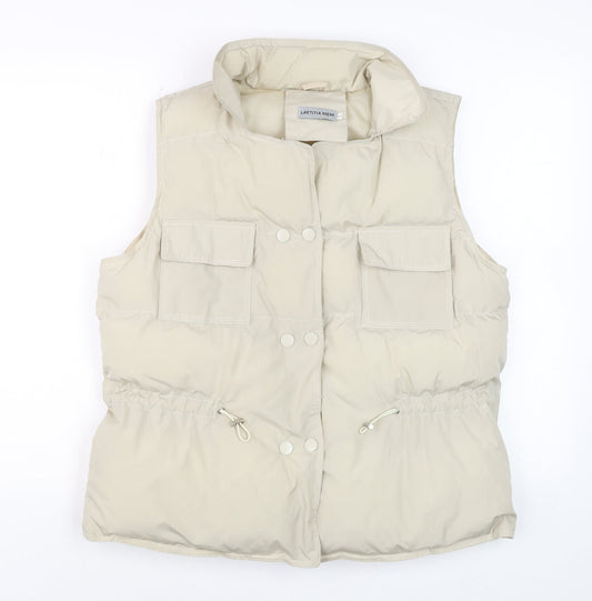 Laetitia Mem Men's Beige Puffer Waistcoat Vest S Regular Fit Outdoor